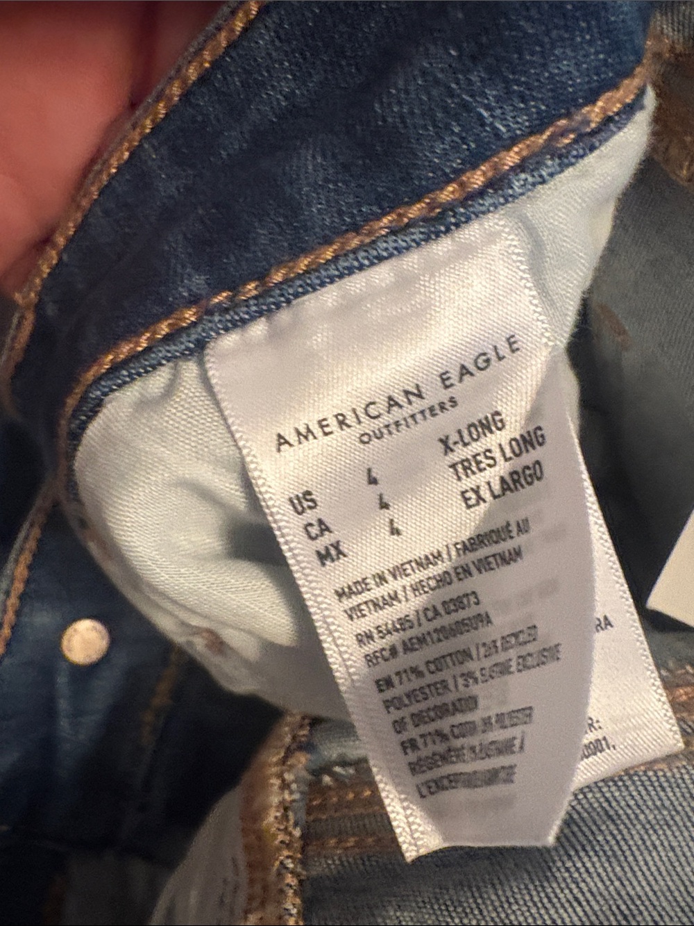 American Eagle Outfitters Dark Blue Low-Rise Jeggings - Picture 3 of 5